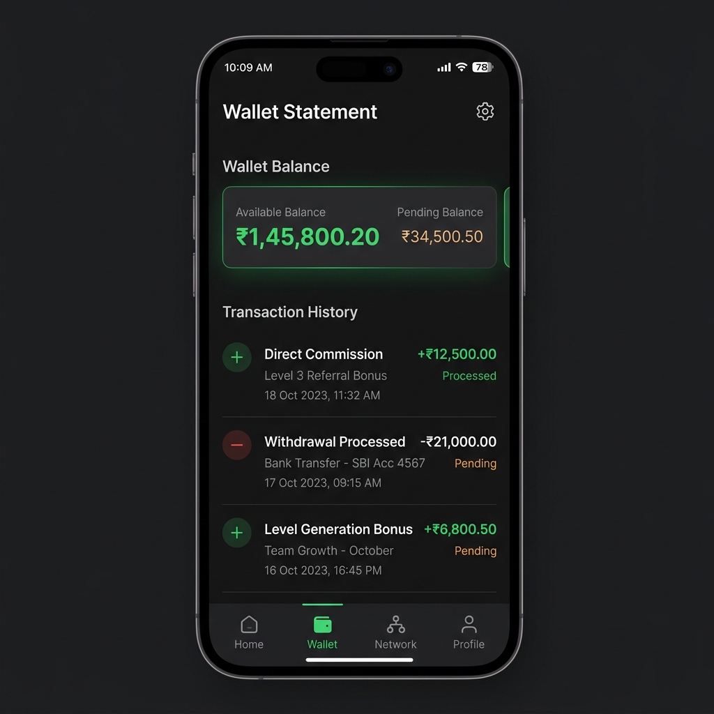 Earnings & Wallet Screen