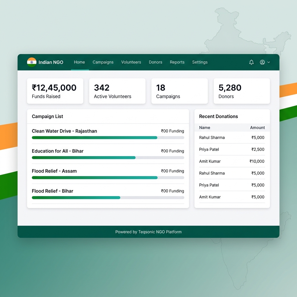 NGO Dashboard Mockup
